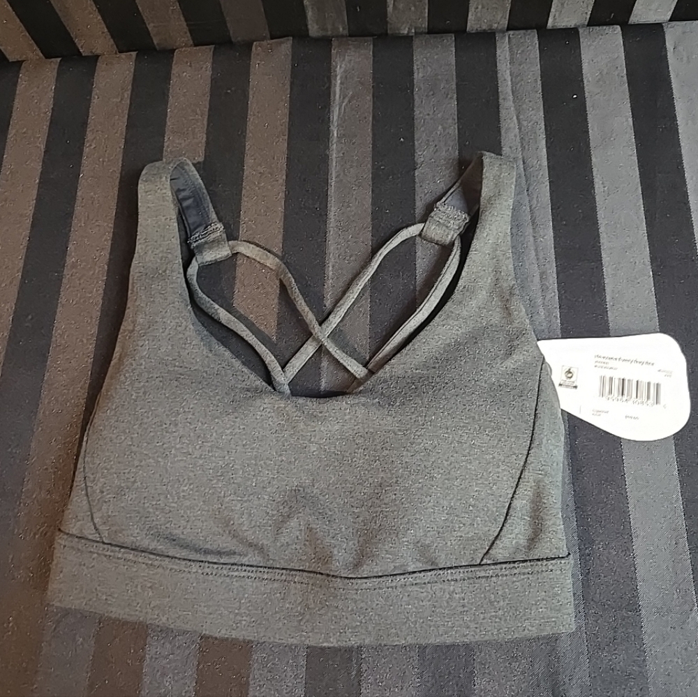 prAna Heavana Every Day Bra Size 2XS Fits 00 Black Heather Gray Moisture Wicking